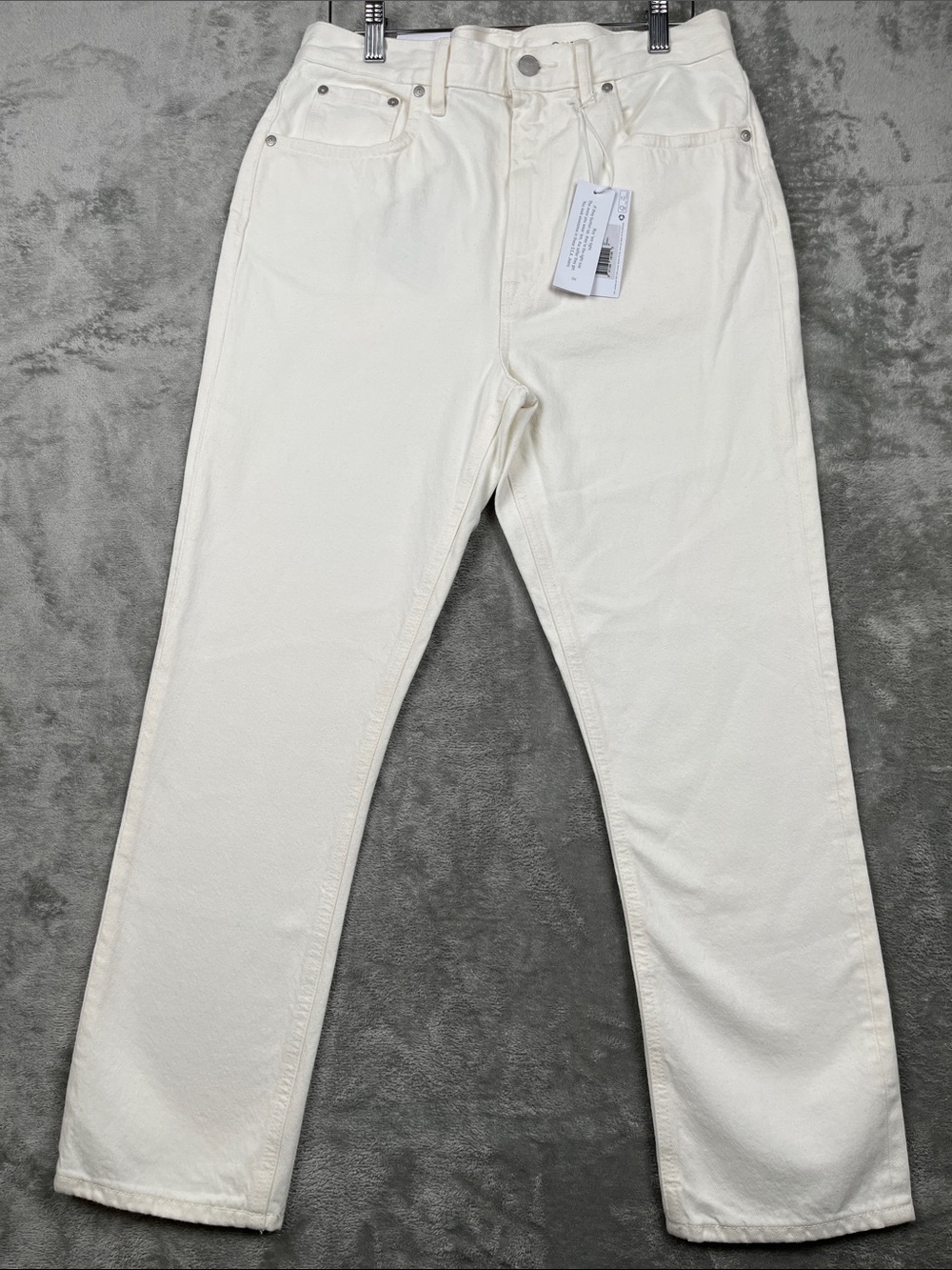 NEW Outerknown 28, 6 Dune High Rise Slim Fit Straight Leg Cotton Pants USA